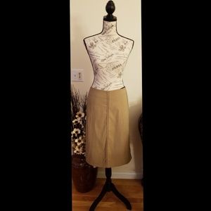 Tan mid length skirt